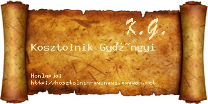 Kosztolnik Gyöngyi névjegykártya
