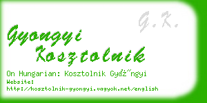 gyongyi kosztolnik business card